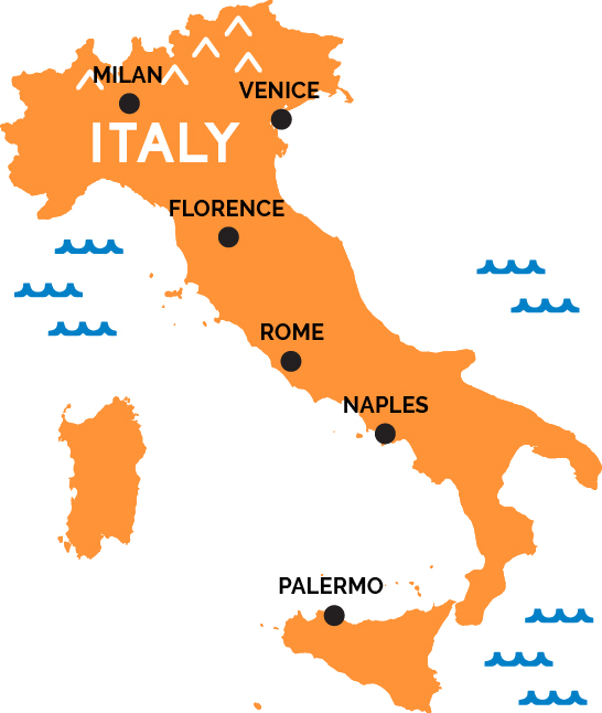 Map Of Italy Railpass Com